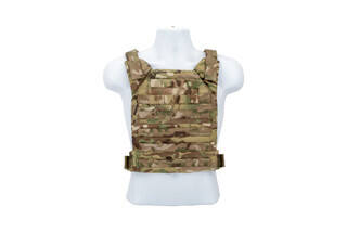 The Grey Ghost Gear Minimalist Plate Carrier in MultiCam is designed for 10x12 armor plates